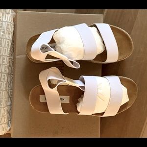 Steve Madden Kimmie White Sandals, Sz 10